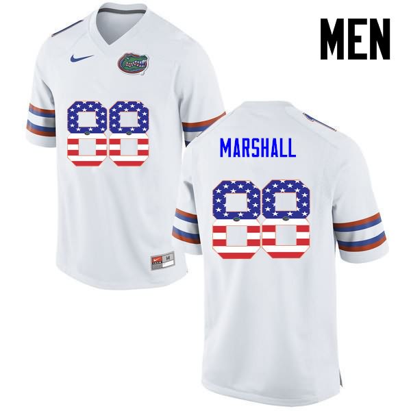 NCAA Florida Gators Wilber Marshall Men's #88 USA Flag Fashion Nike White Stitched Authentic College Football Jersey XFC2164IX